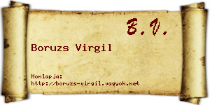 Boruzs Virgil névjegykártya
